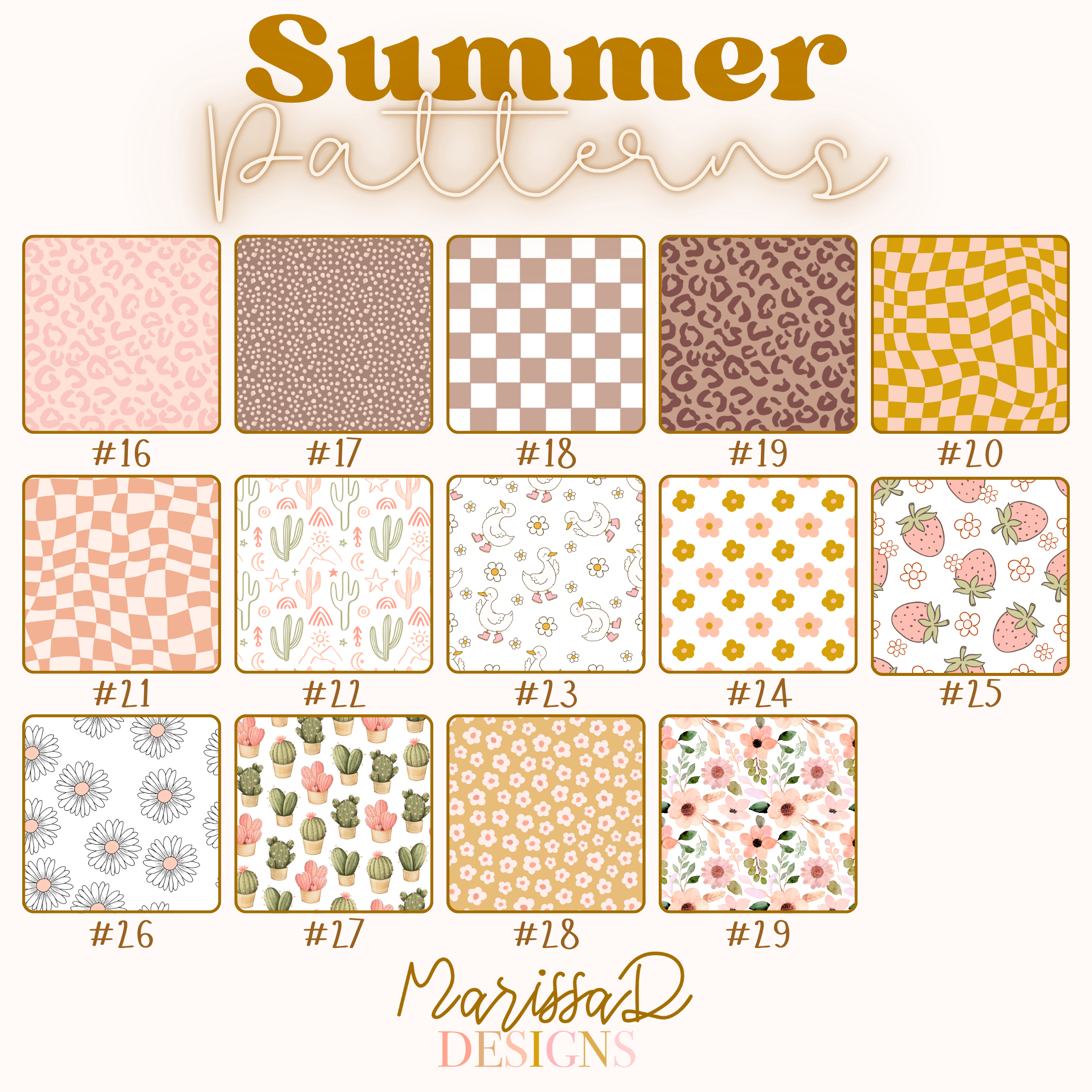 Car Coasters – Set of 2 | Neutral Floral & Bow Prints Summer