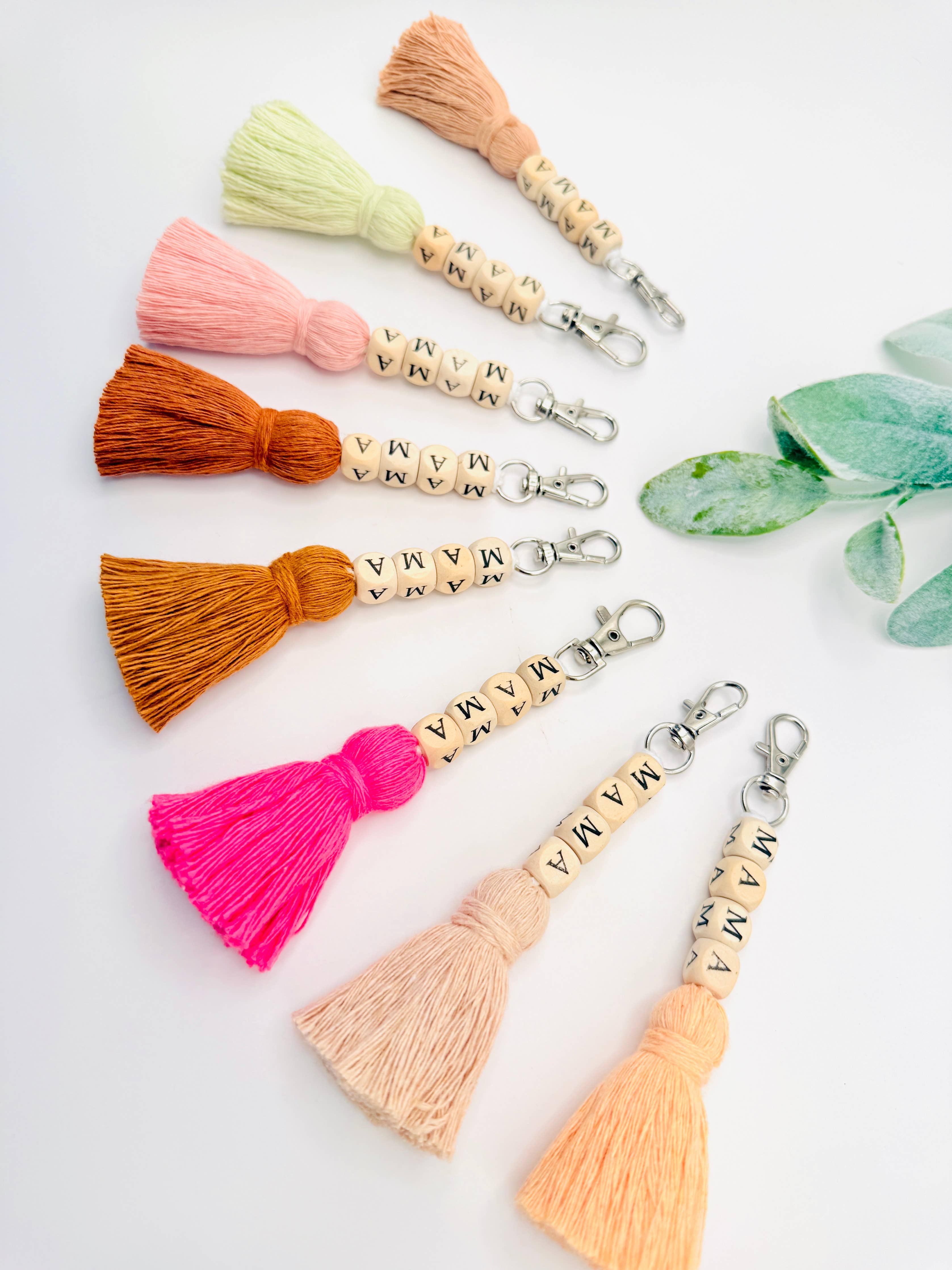 Macrame Mama Tassel Keychain | Handmade Boho Keychain | Mama