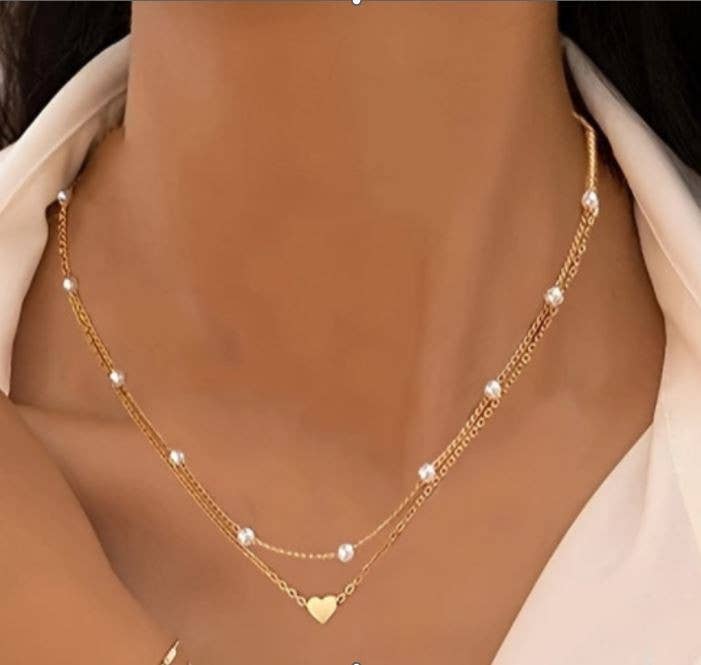 18K STAINLESS STEEL TARNISH FREE LAYERED NECKLACE | 40NK9436
