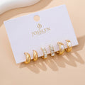 Gold, Pearl & Sparkle Hoop Earring Set