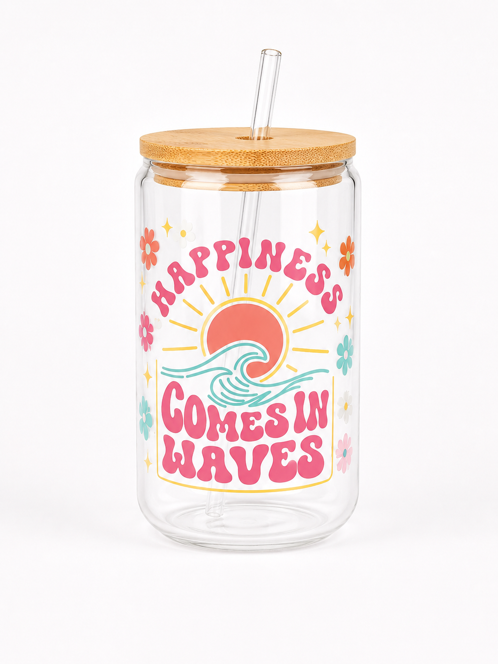 Coastal Happiness Glass Cup
