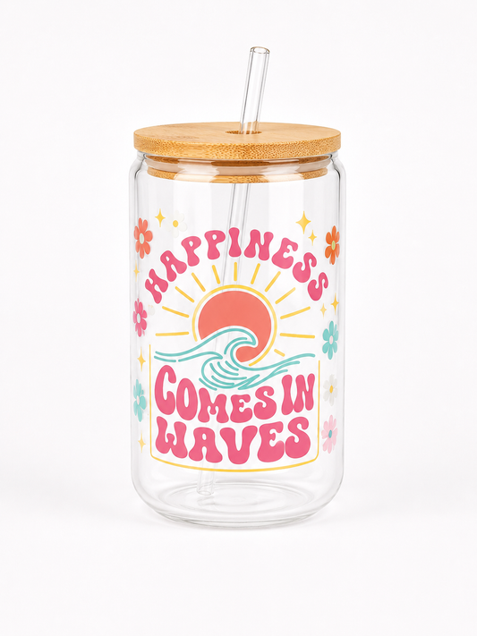 Coastal Happiness Glass Cup
