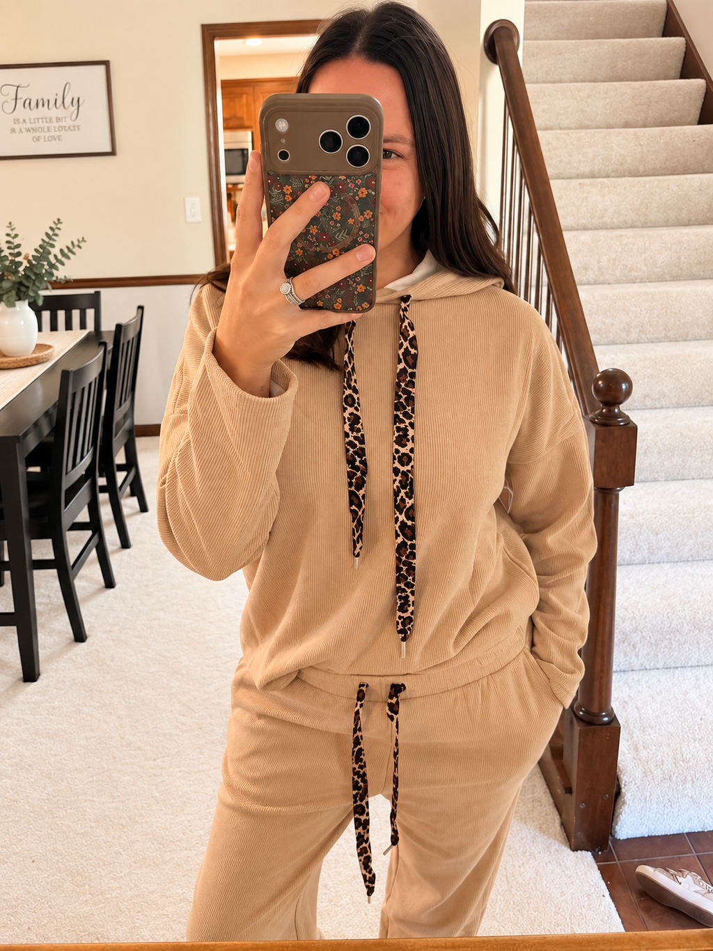 Cozy Mocha Leopard Print Lounge Set