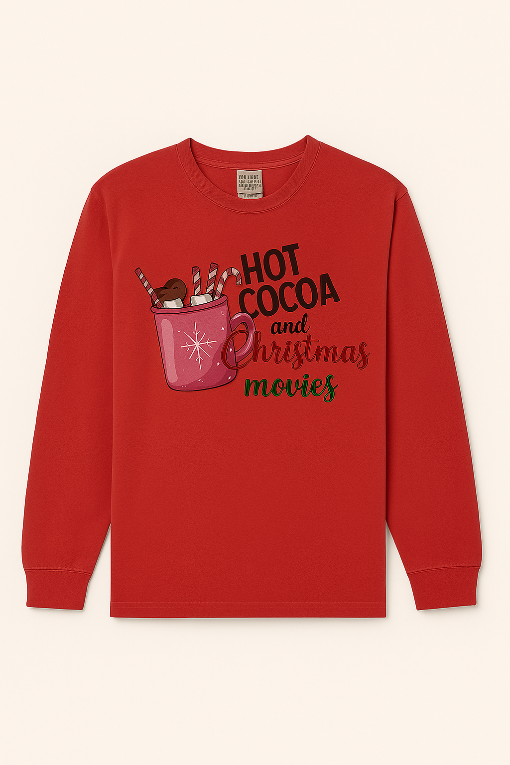 Hot Cocoa & Christmas Movies Long Sleeve Tee