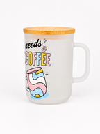 Mama Needs Coffee Frosted Glass Mug ☕🌸