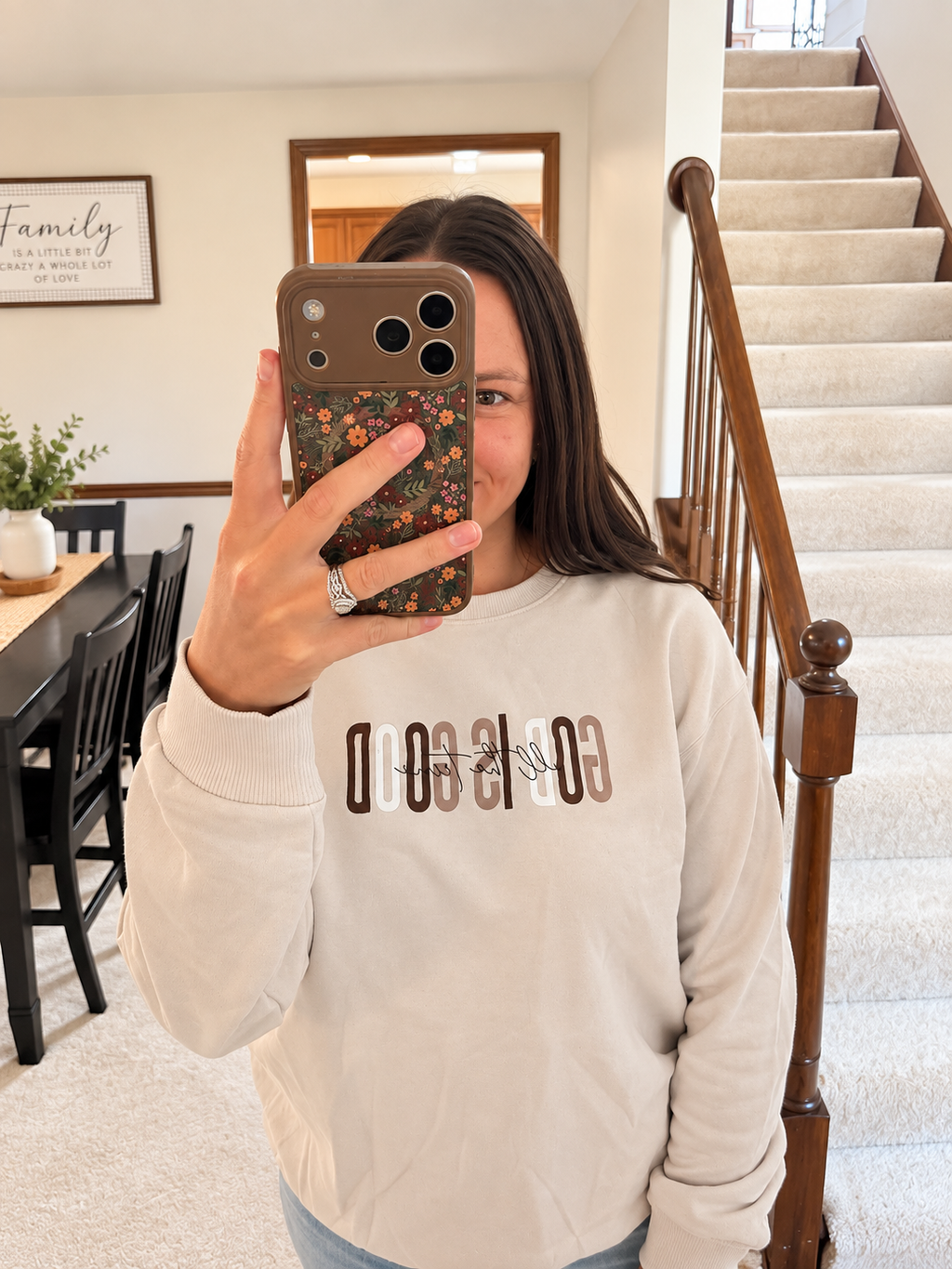 God Is Good Embroidered Cozy Crewneck