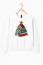 Book Lovers Christmas Tree Sweatshirt – Cozy Holiday Crewneck