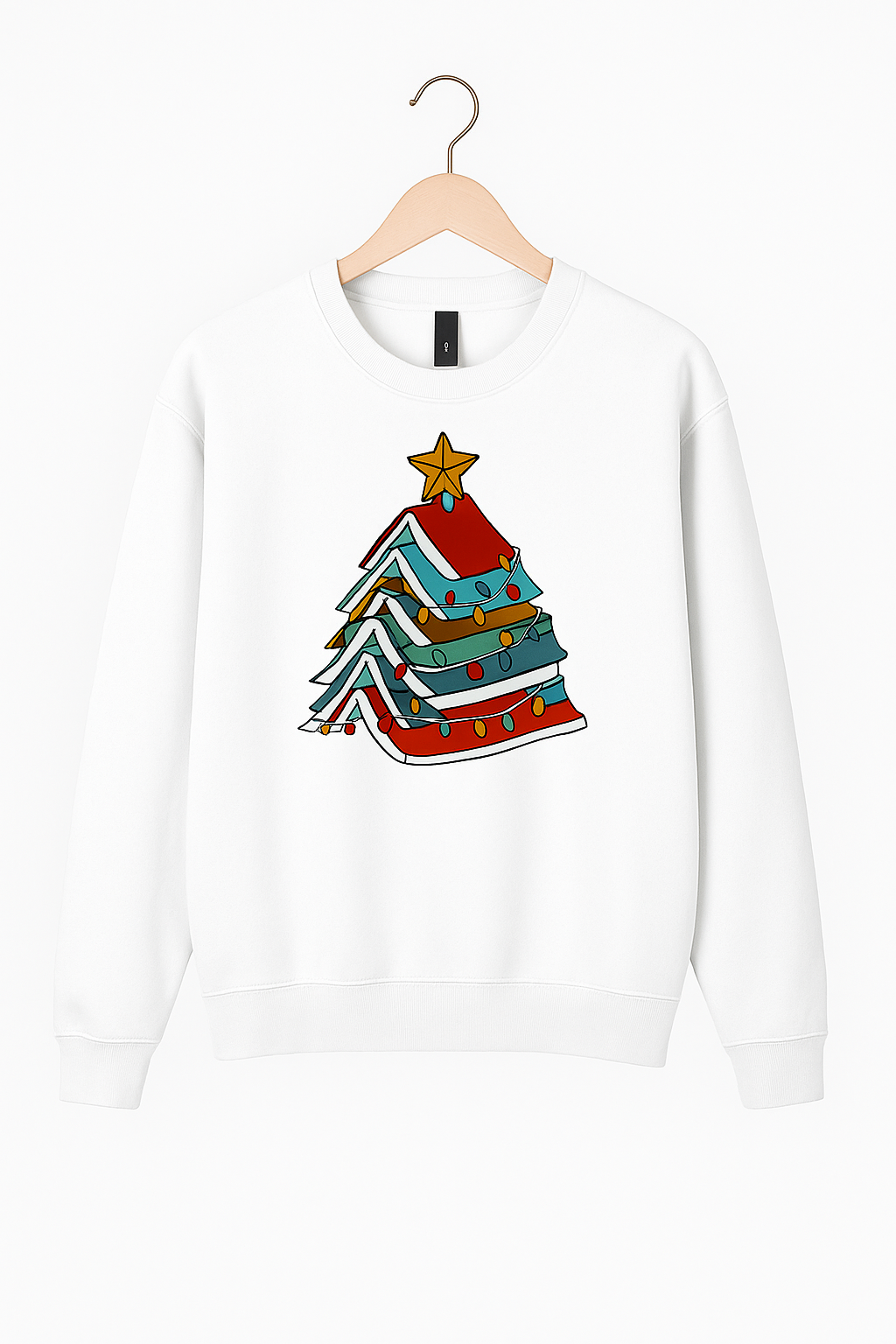 Book Lovers Christmas Tree Sweatshirt – Cozy Holiday Crewneck