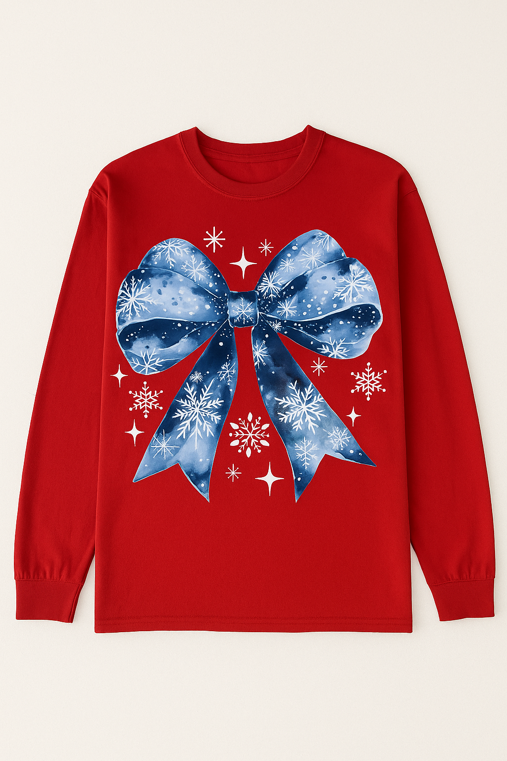 💙 Blue Snowflake Bow Long Sleeve
