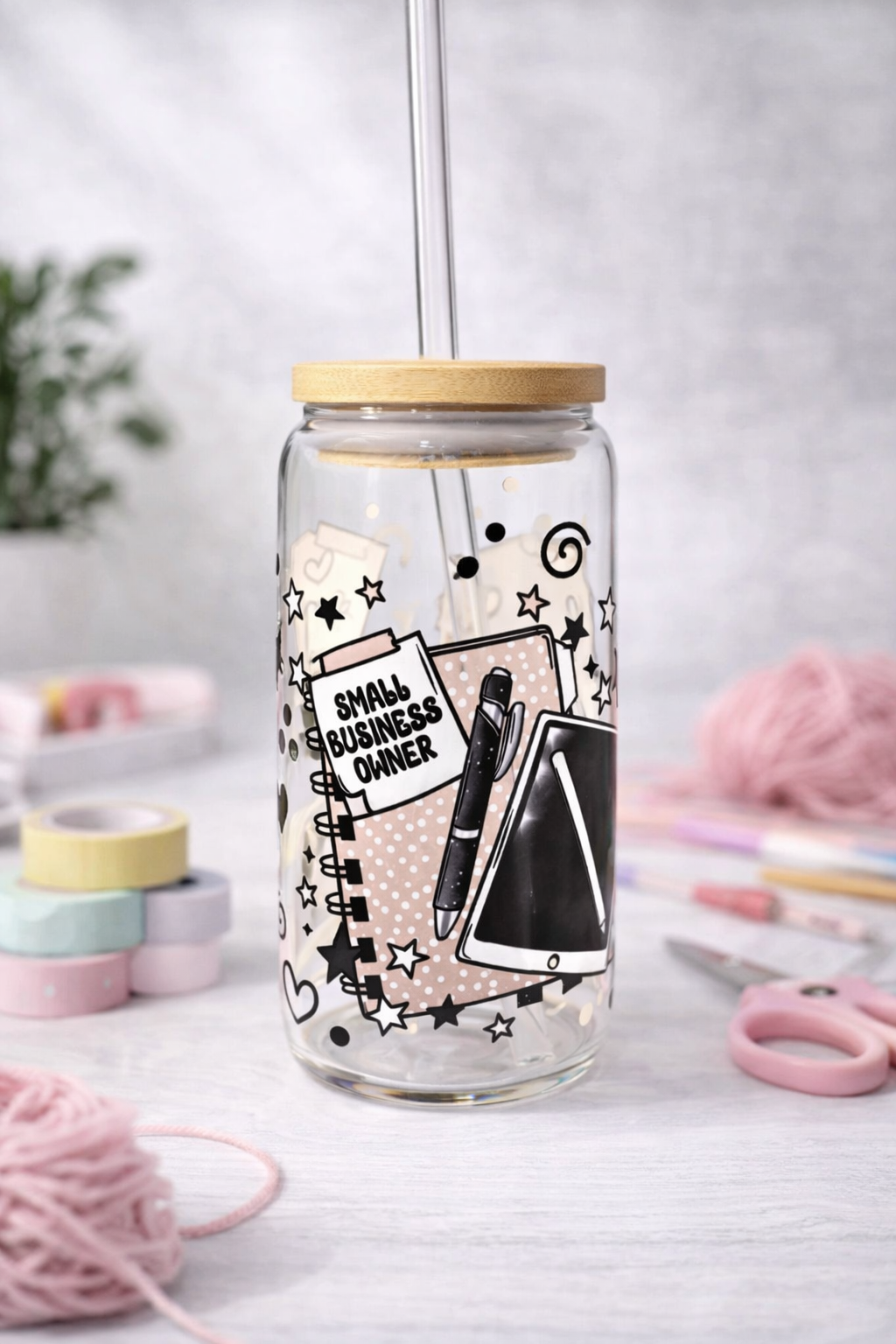 Small Business Owner Glass Cup 🖤✨