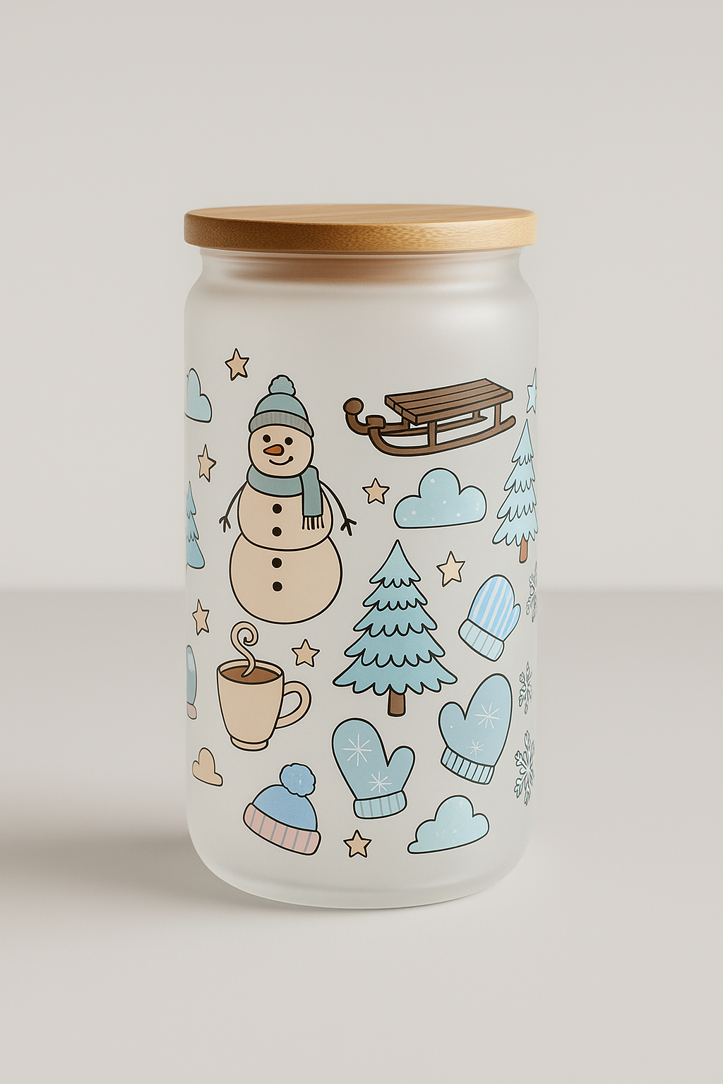 ☃️ Snow Day 16oz Frosted Glass Cup or Mug