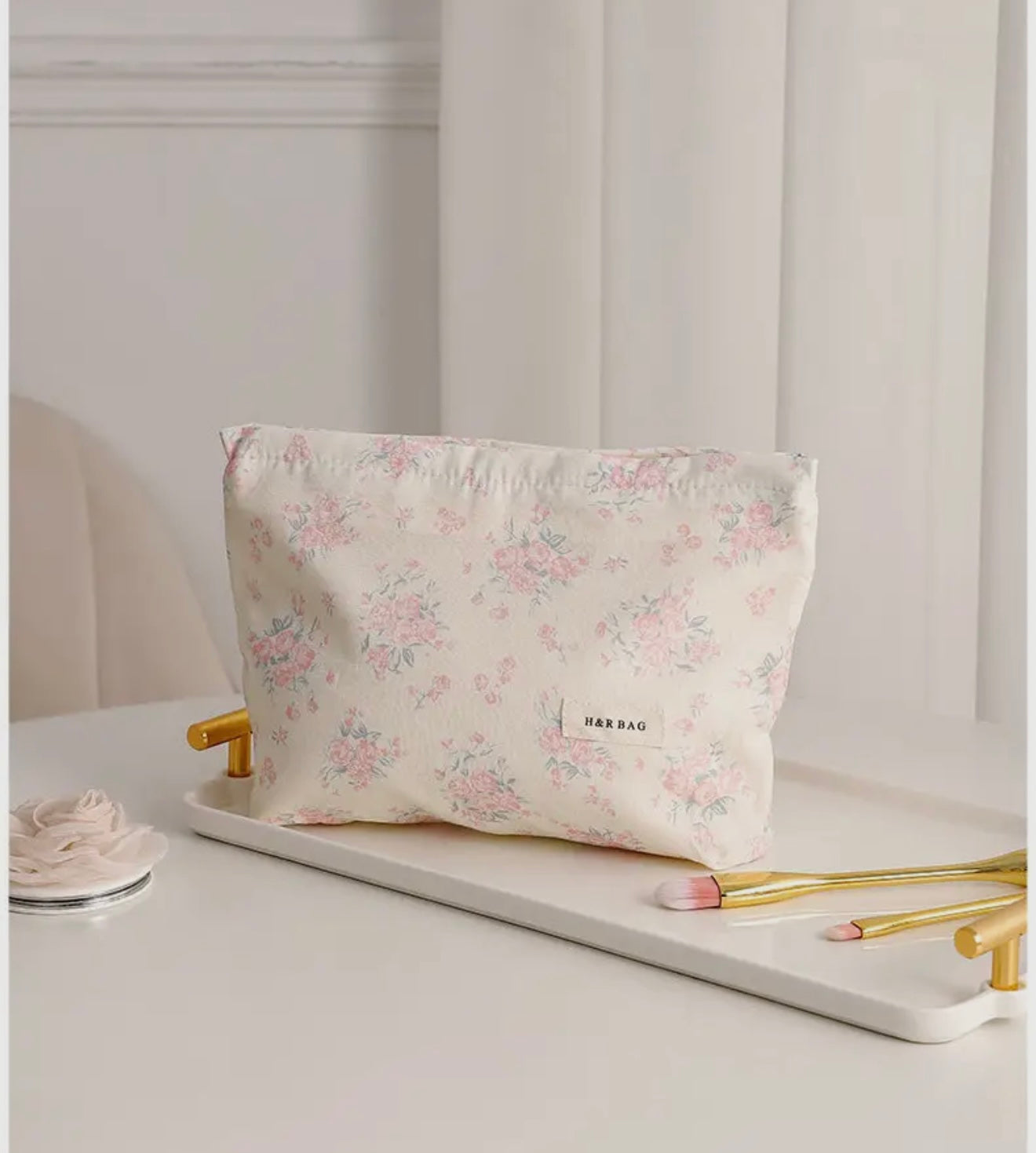 Floral Cosmetic & Travel Pouch