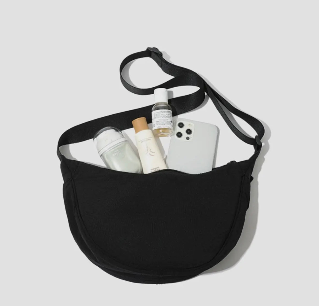 Everyday Canvas Crossbody Bag – Pink, Gray & Black