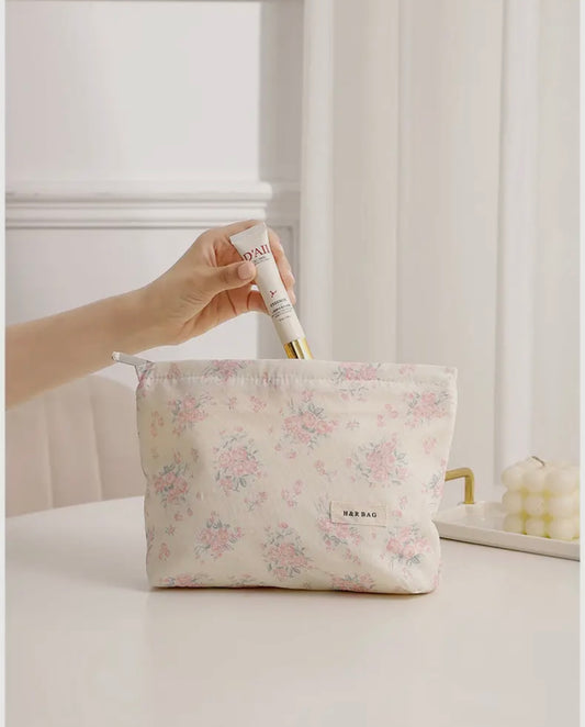 Vintage Floral Travel & Makeup Bag