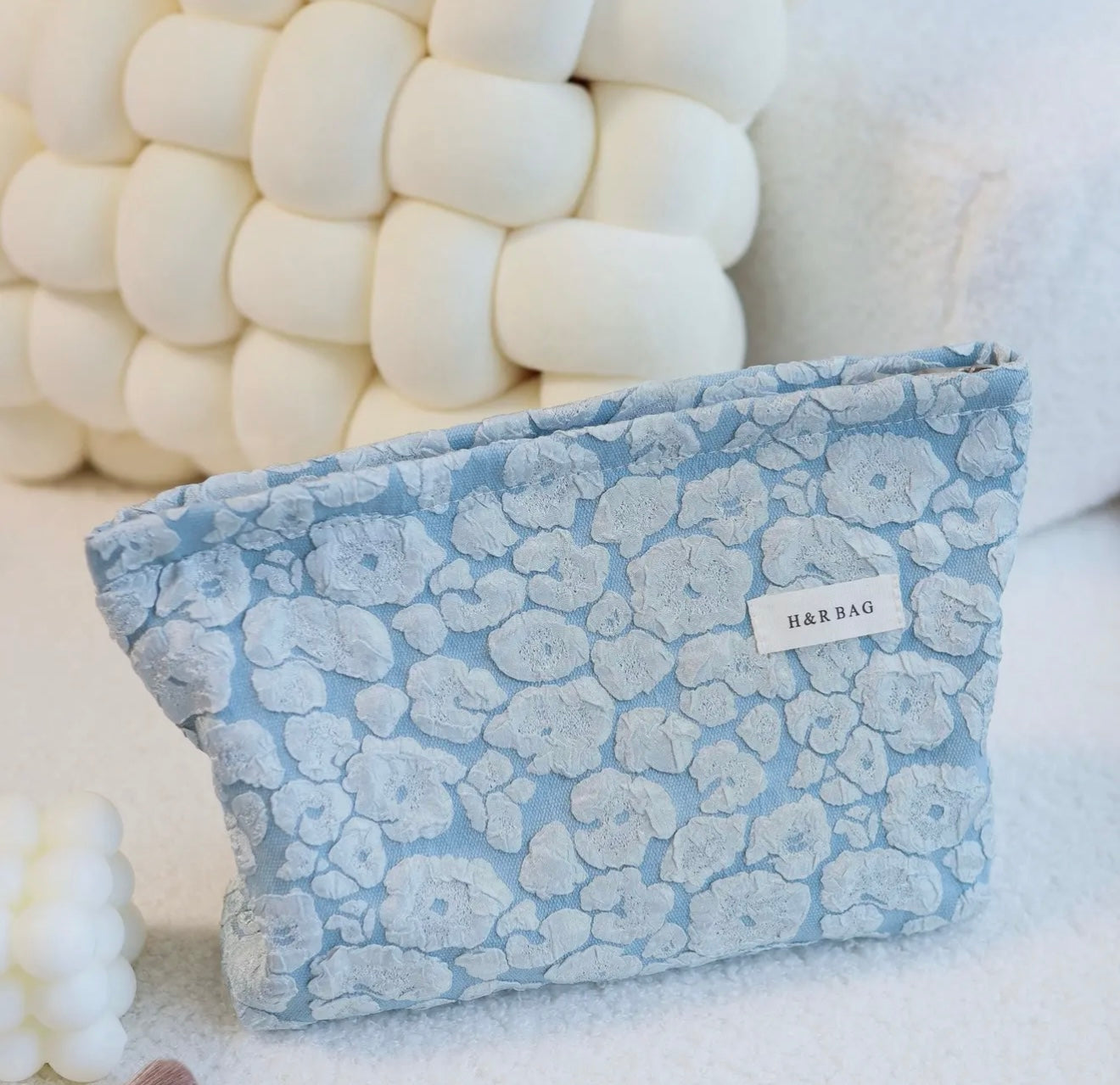 Blue Leopard Print Makeup & Travel Bag