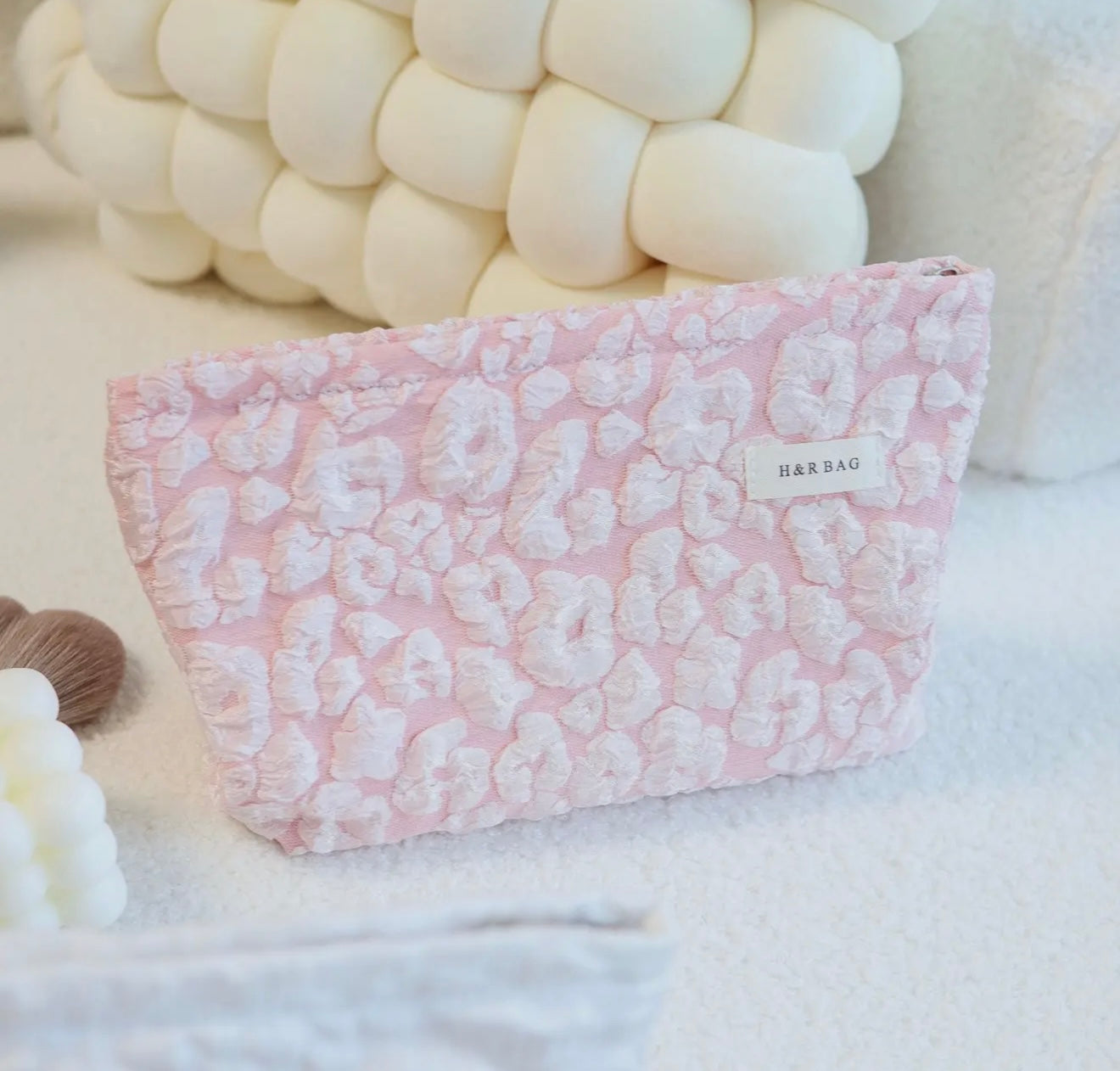 Pink Leopard Print Makeup & Travel Bag