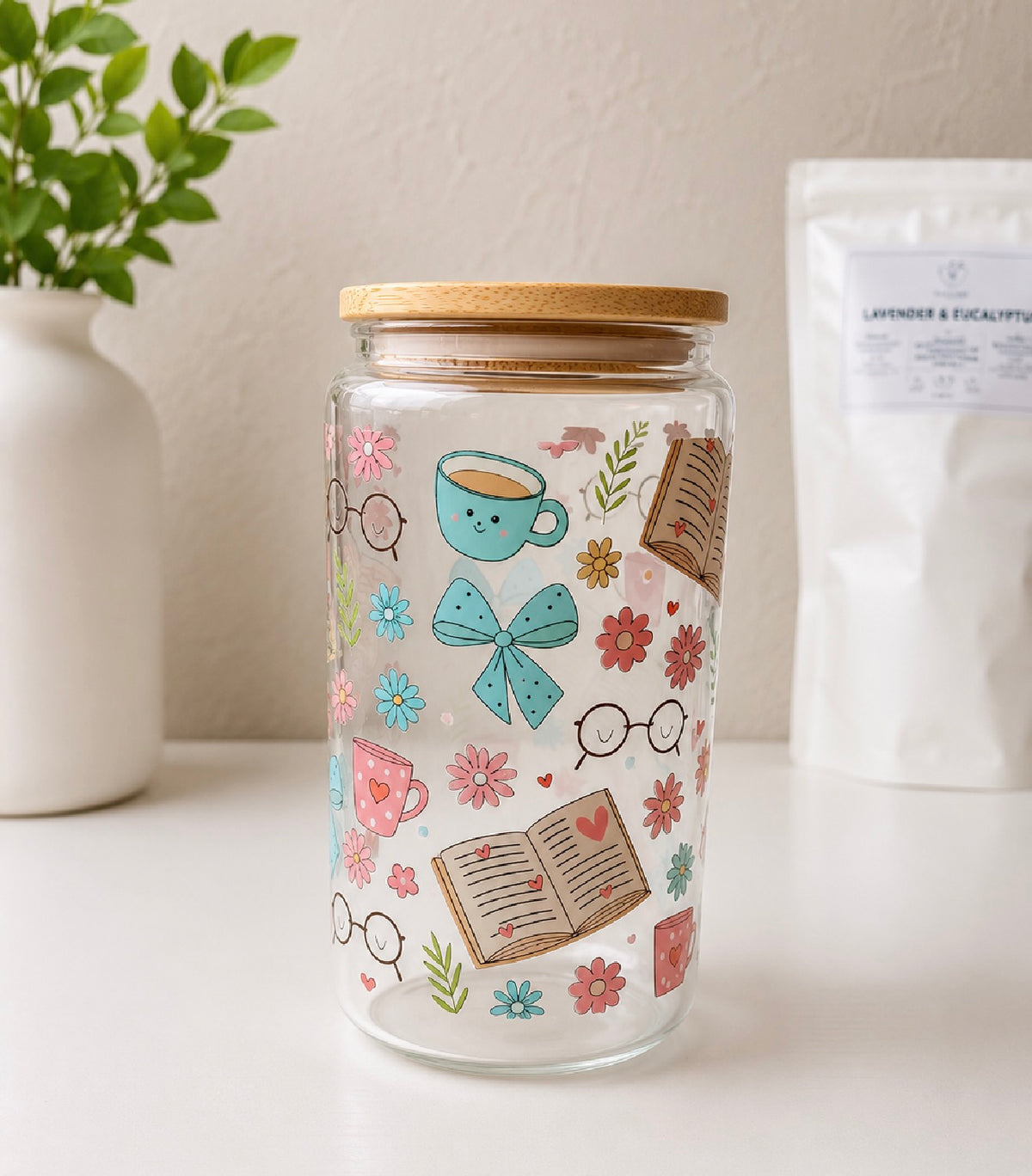 📚🎀 Bookish Babe Glass Tumbler
