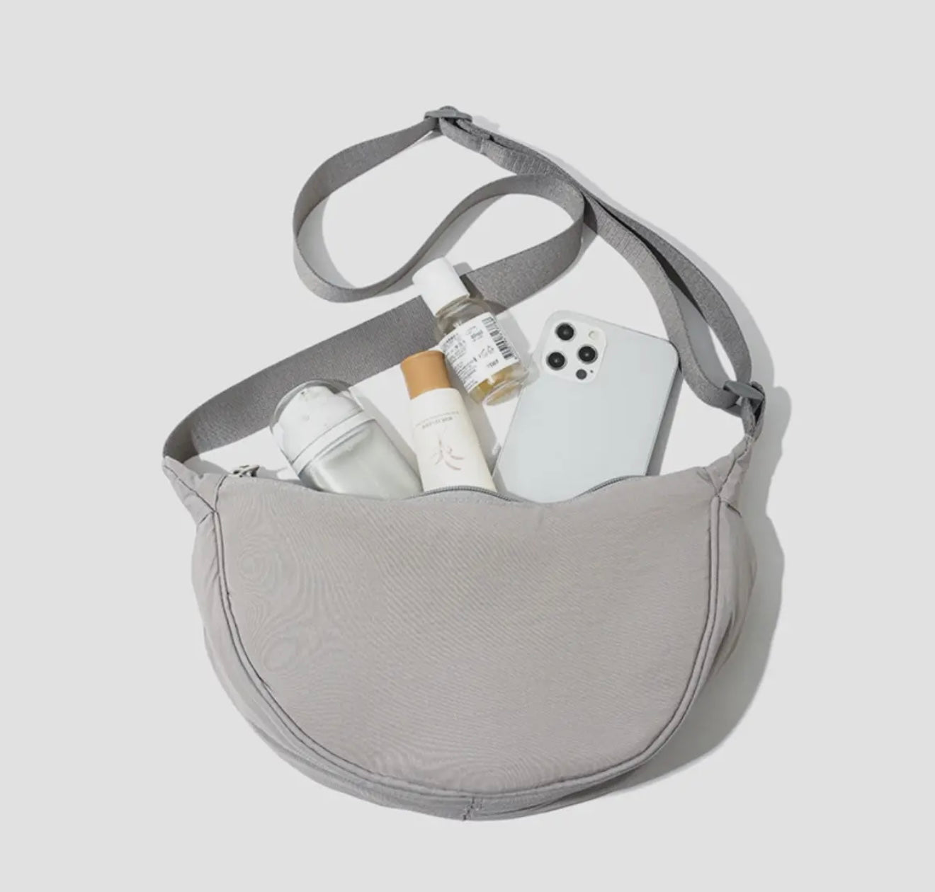 Everyday Canvas Crossbody Bag – Pink, Gray & Black