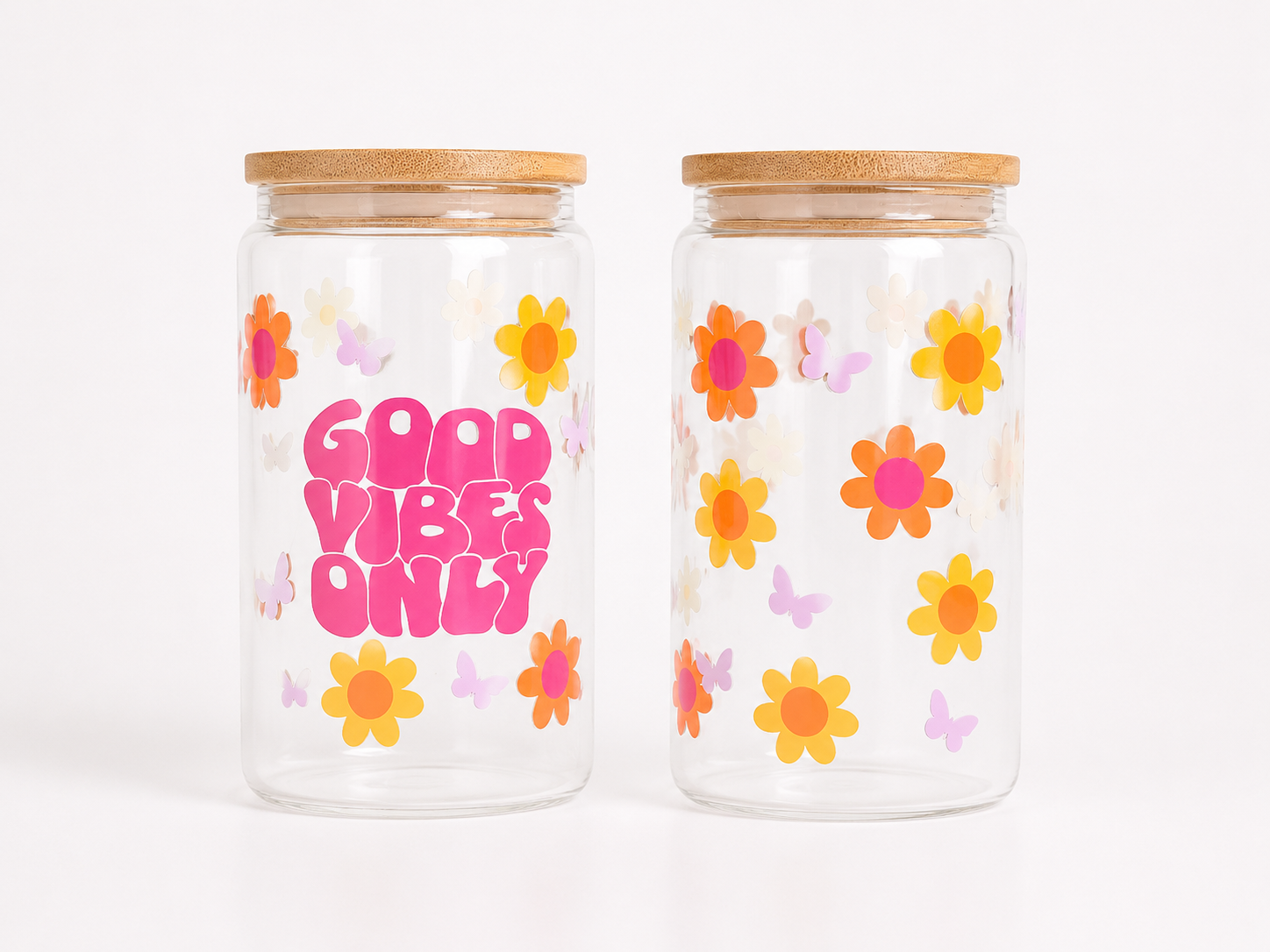 Good Vibes Only Glass Cup