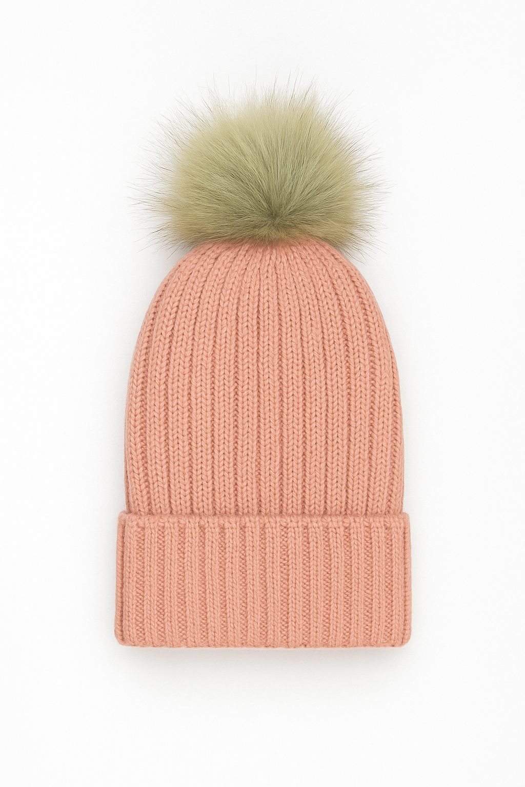 🌸 Blush Pink Pom Beanie