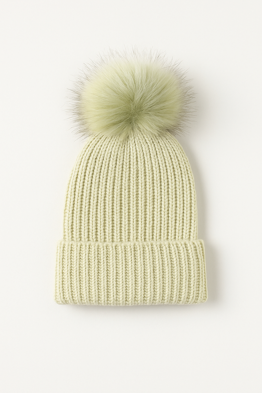 ☁️ Cream Pom Beanie