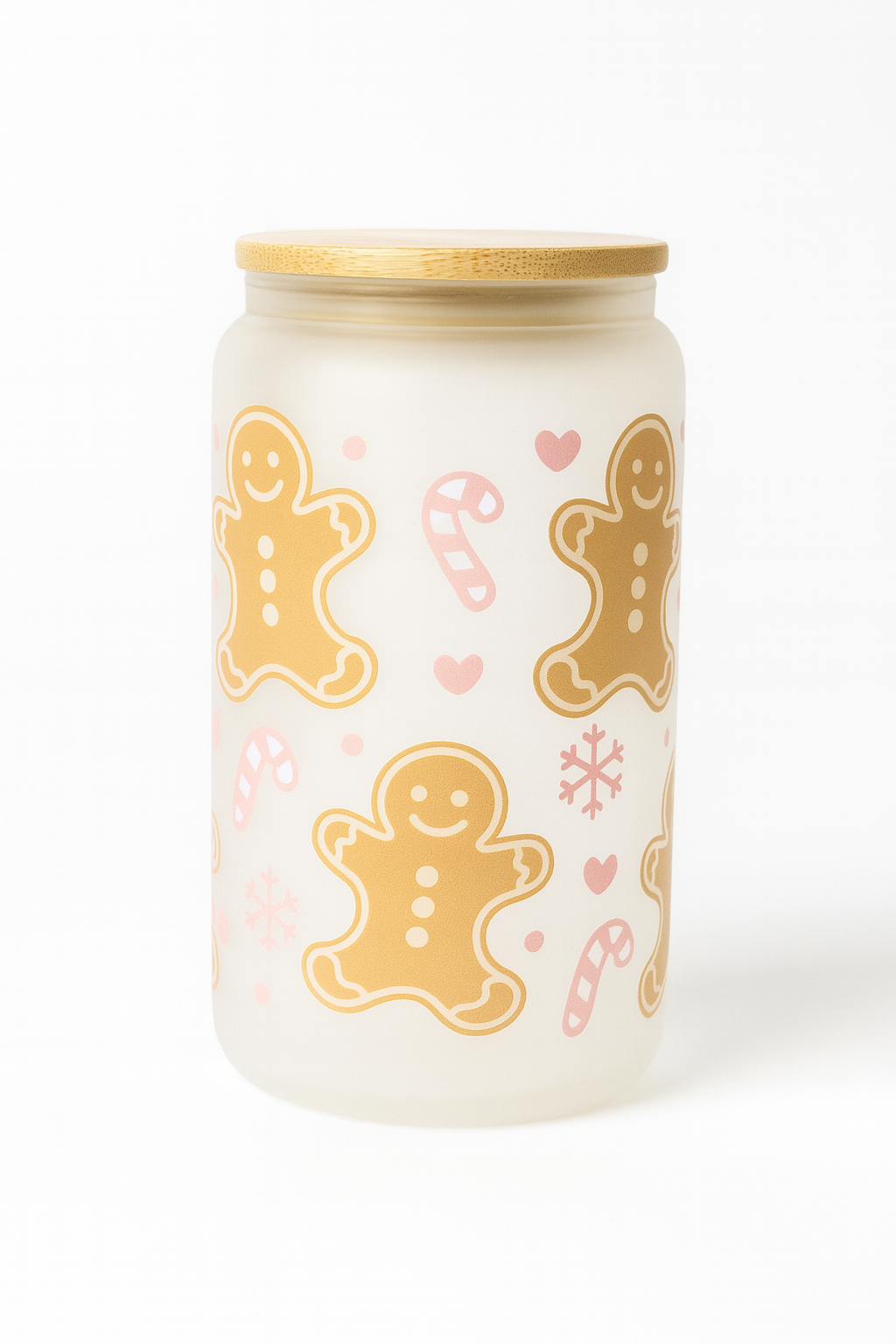 🍪 Gingerbread Frosted Christmas Glass Cup