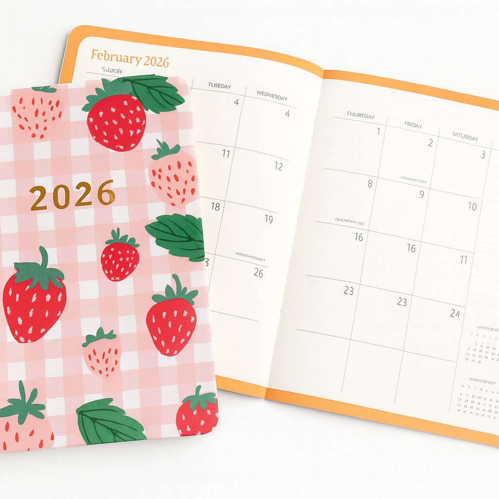 2026 Strawberry Monthly Planner – 17-Month Layout