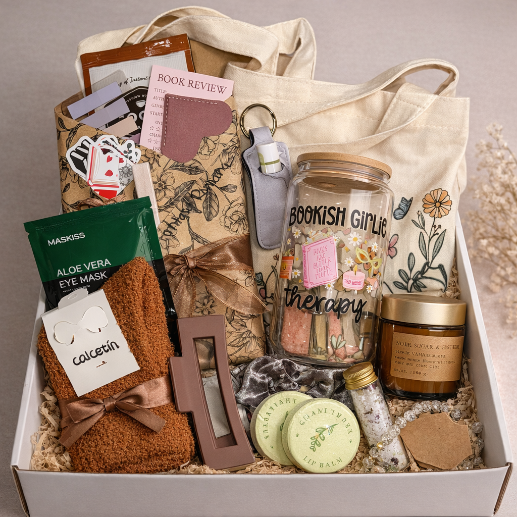 Blind Date with a Book Box | Cozy Book Lover Gift Set for Women | Mystery Reading Box