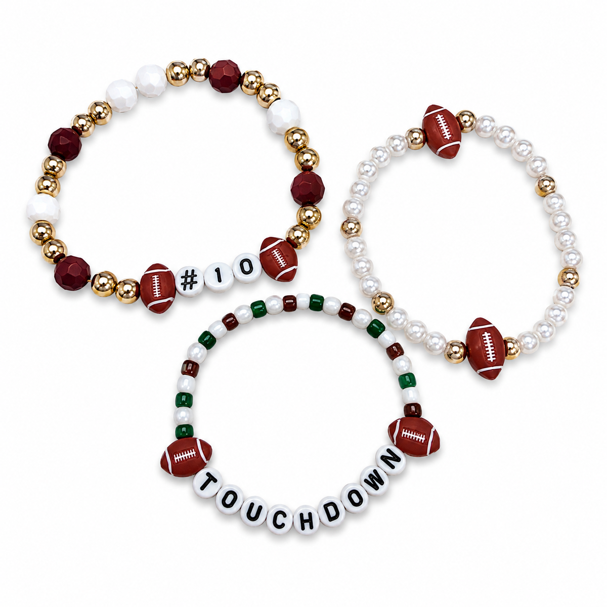 Touchdown Football Bracelet Stack 🏈✨