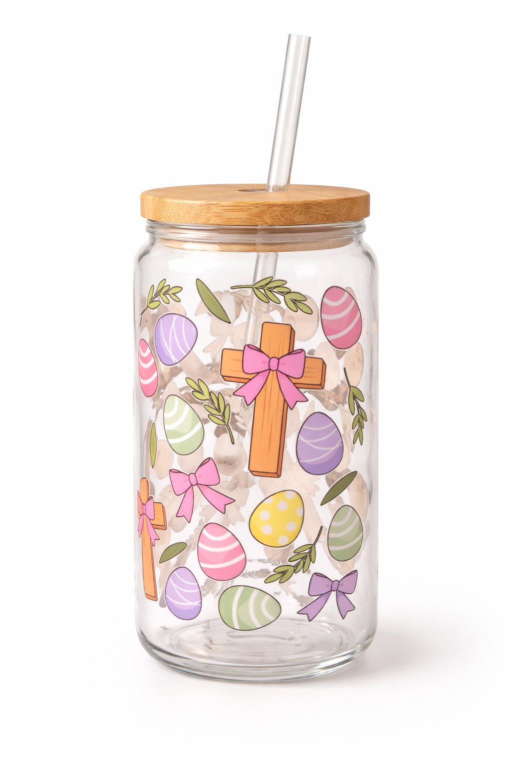 He Is Risen – Easter Cross 16oz Glass Cup
