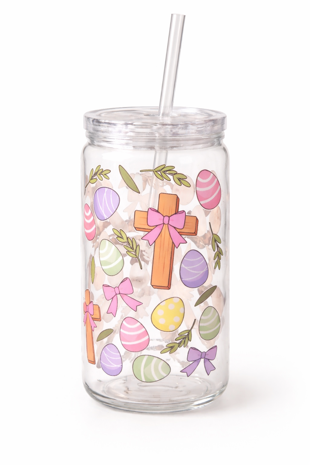 He Is Risen – Easter Cross 16oz Glass Cup