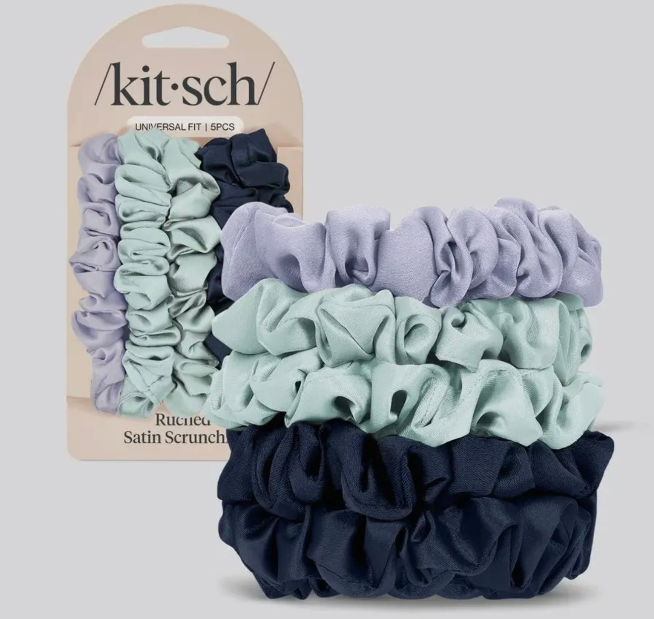 💫 Kitsch Ruched Satin Scrunchie Set – 5pc