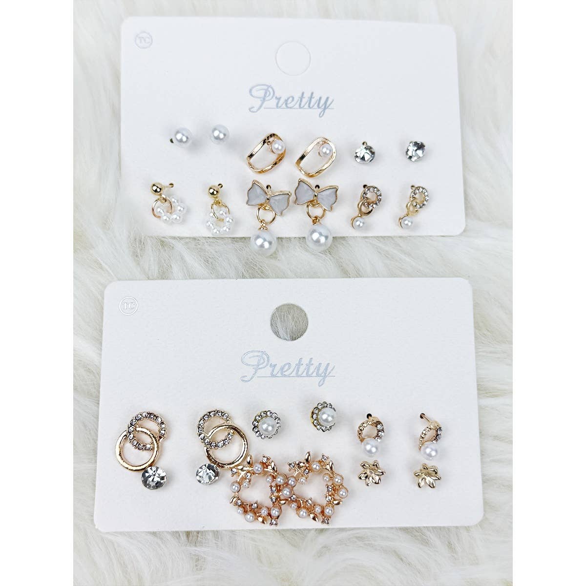 Multi Gold and Pearl Mixed Earrings