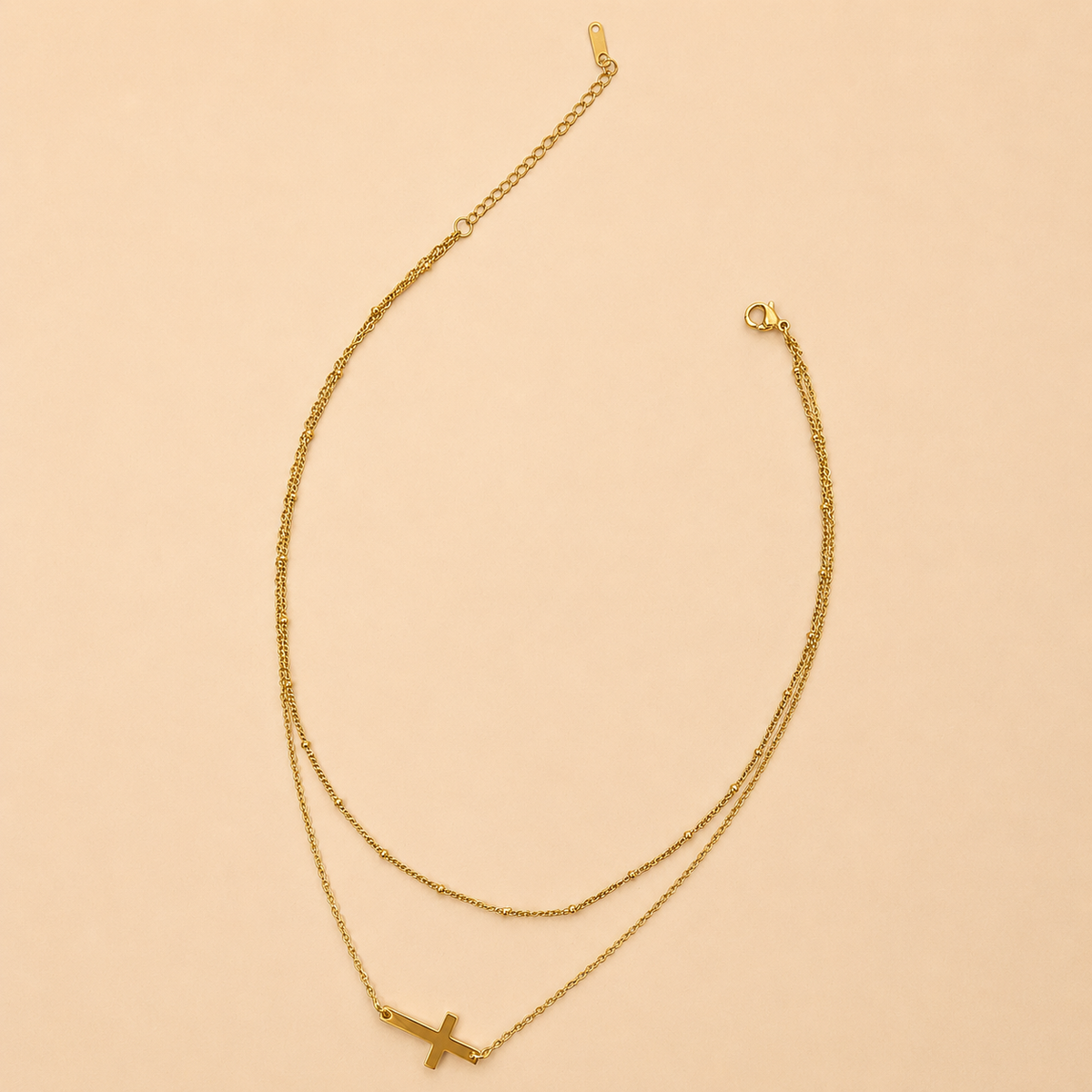 18K STAINLESS STEEL TARNISH FREE CROSS NECKLACE | 40NK9614