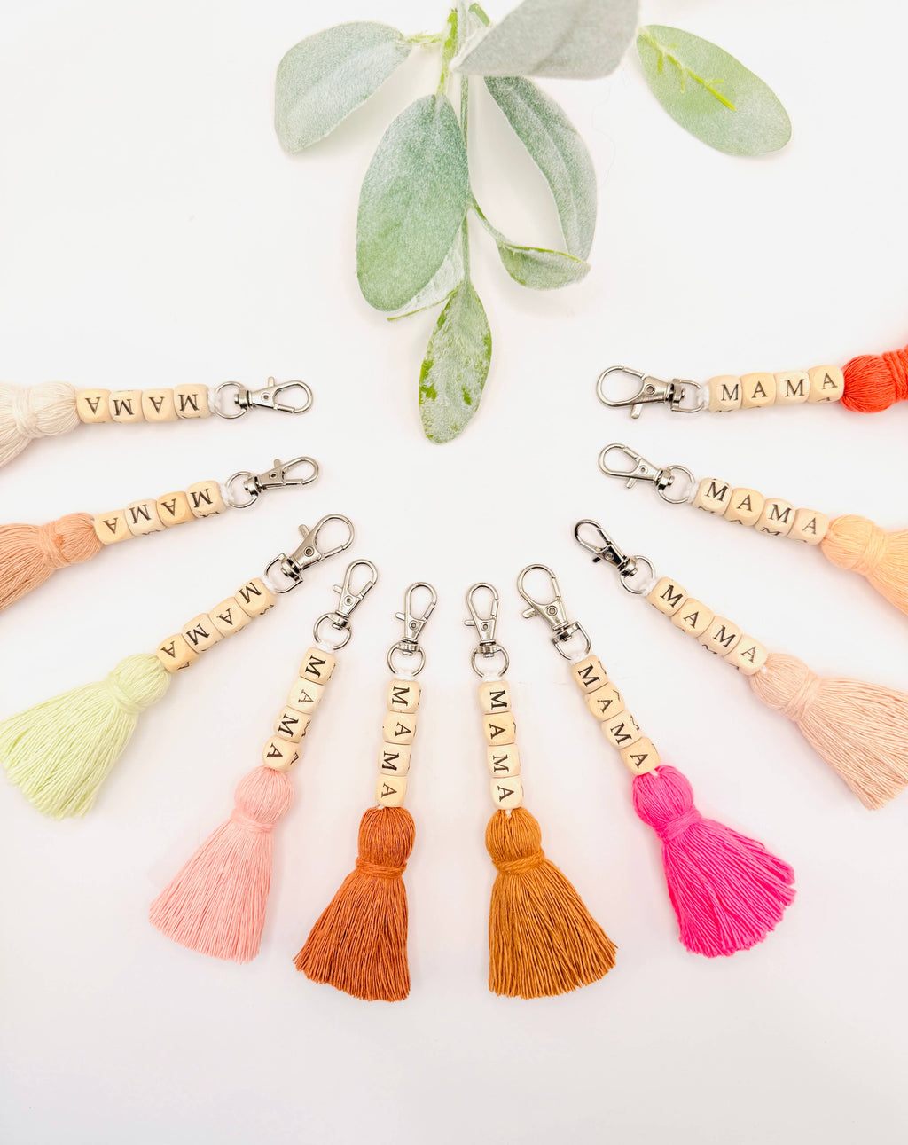 Macrame Mama Tassel Keychain | Handmade Boho Keychain | Mama