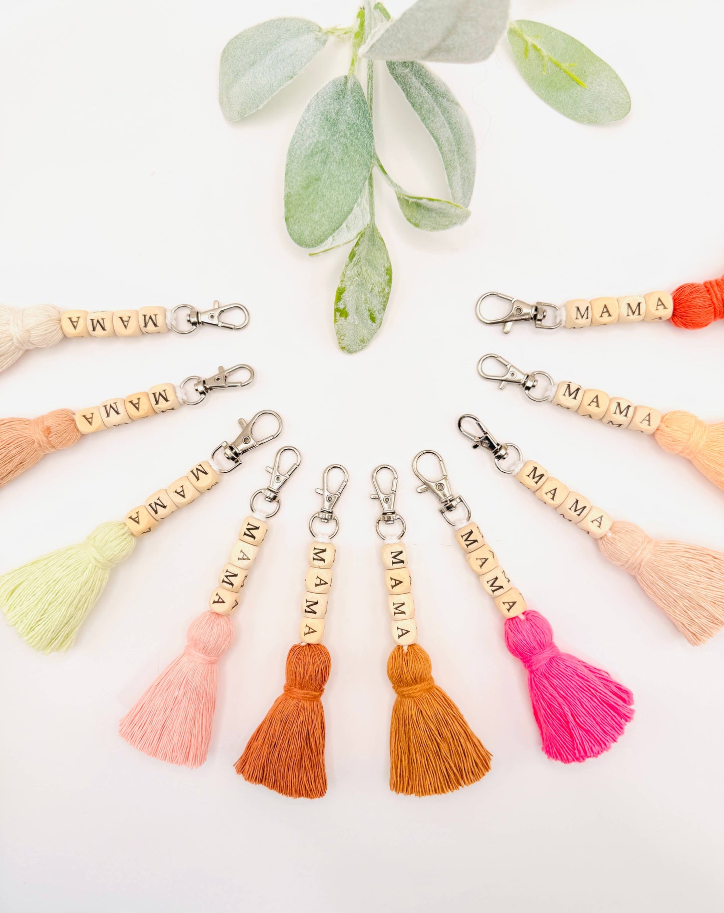 Macrame Mama Tassel Keychain | Handmade Boho Keychain | Mama