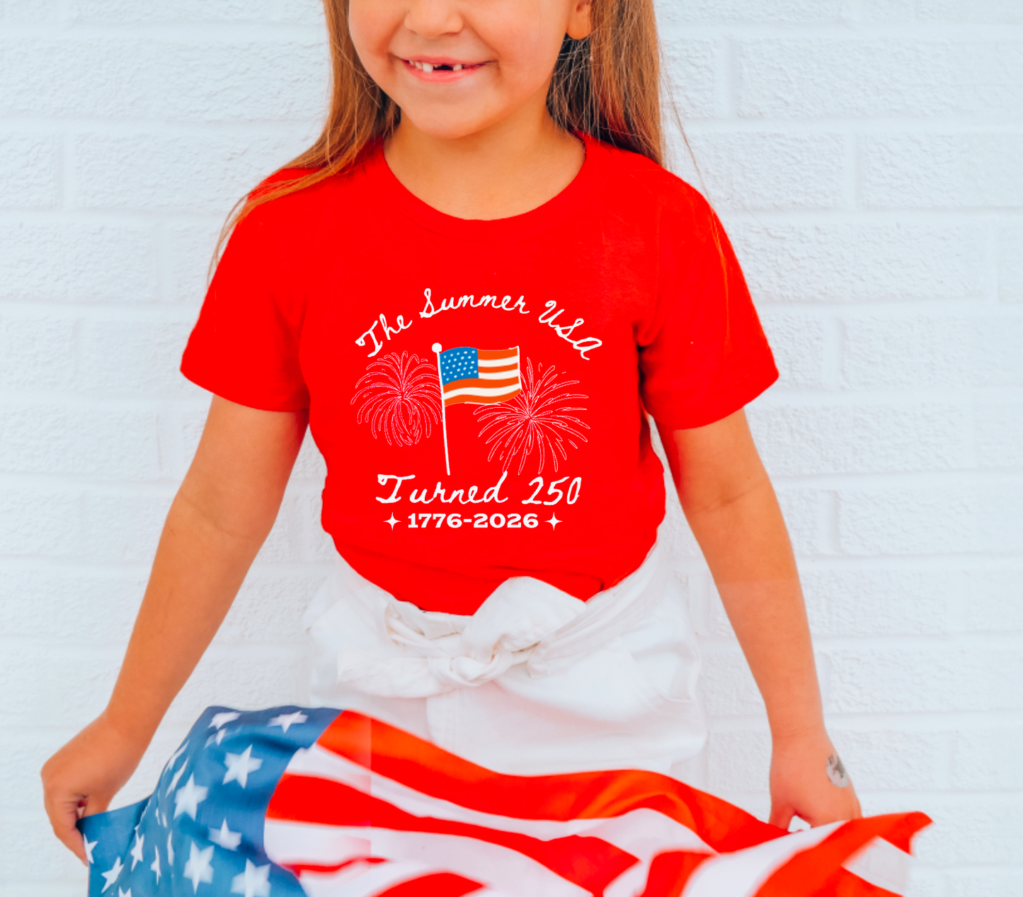 YOUTH The Summer USA Turned 250 Tee 4th Of July America Kids
