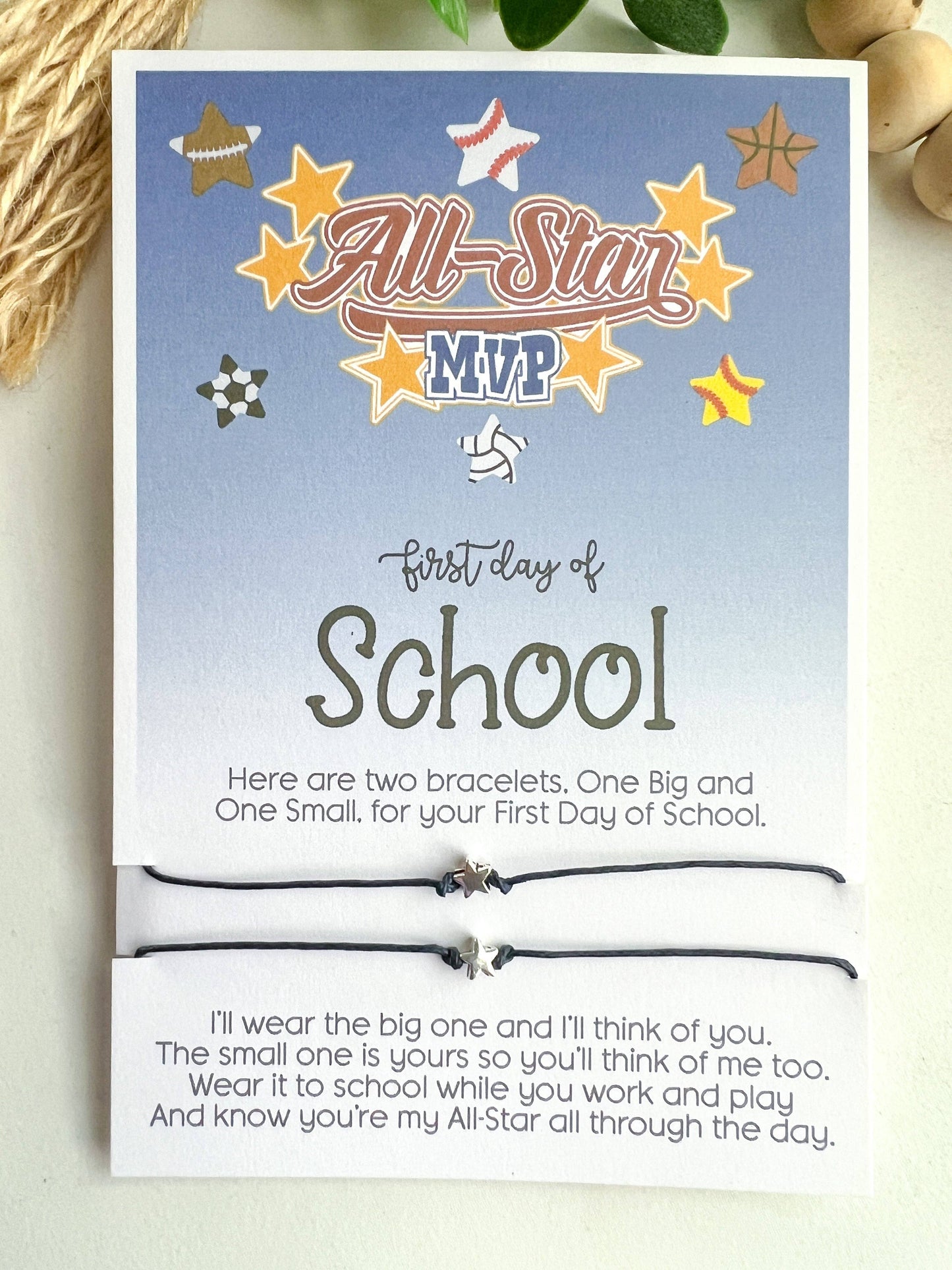 ⭐ All-Star MVP First Day of School Bracelet Set ⭐ Mommy & Me