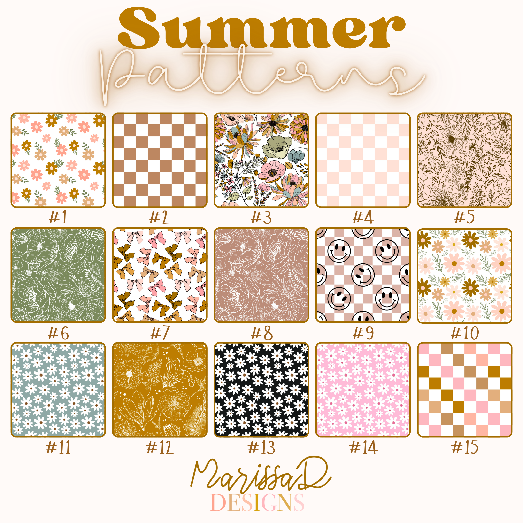 Car Coasters – Set of 2 | Neutral Floral & Bow Prints Summer