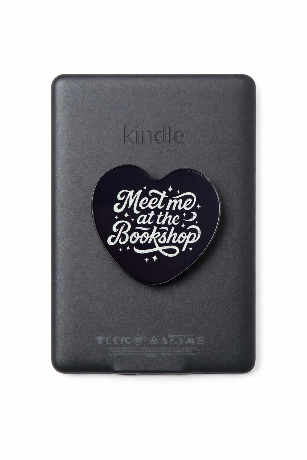 “Meet Me at the Bookshop” Heart Kindle Grip