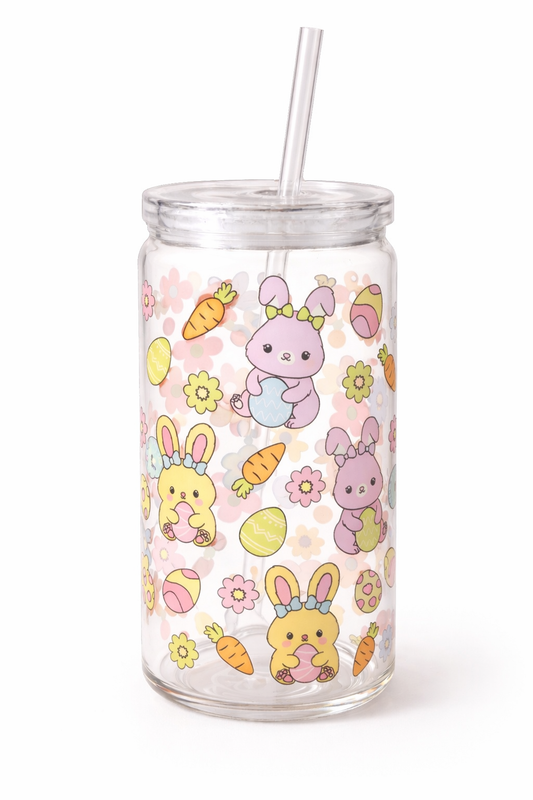 Easter Bunny 16oz Glass Cup