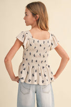 Coquette Bow Smocked Top – Tween Girls