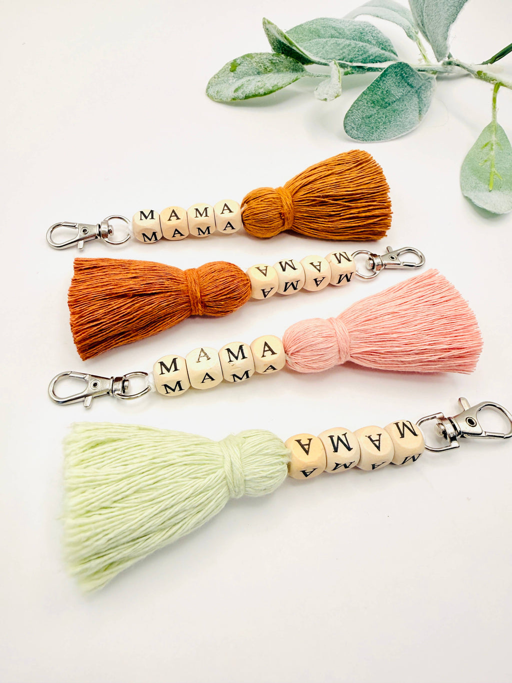 Macrame Mama Tassel Keychain | Handmade Boho Keychain | Mama
