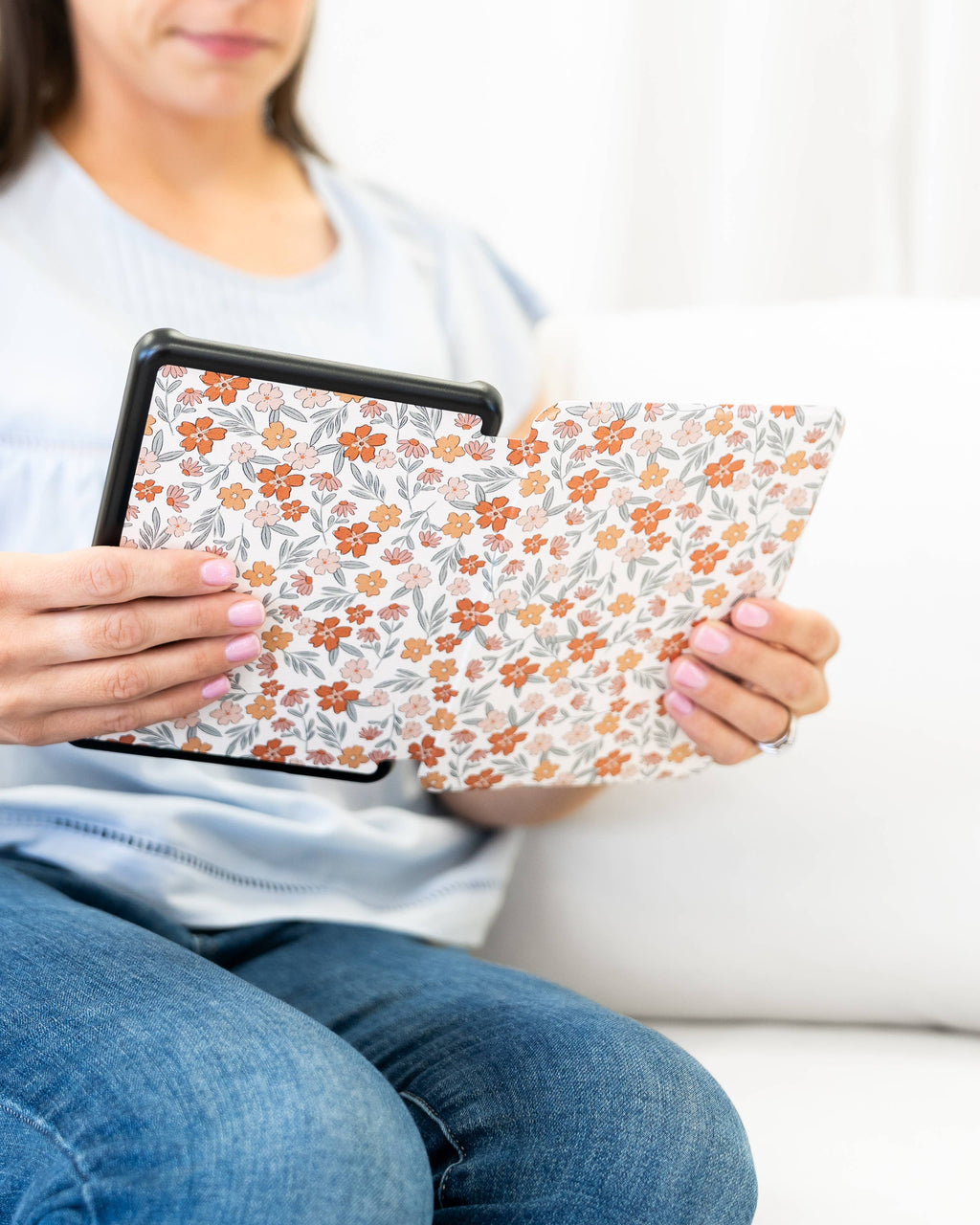 Kindle Case Clear & Printed Back with Hand Strap