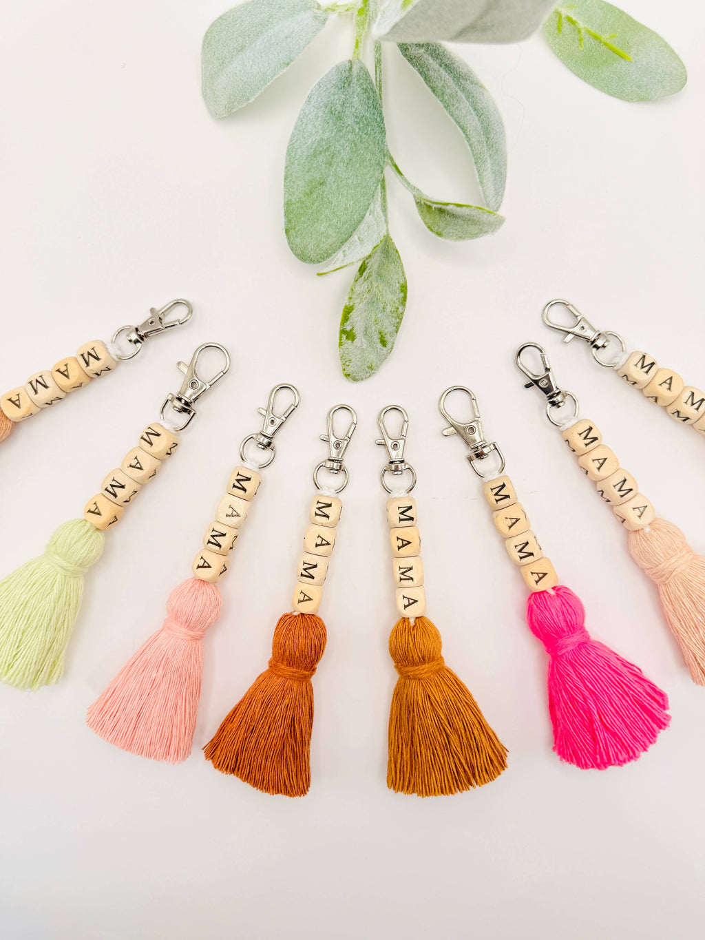 Macrame Mama Tassel Keychain | Handmade Boho Keychain | Mama