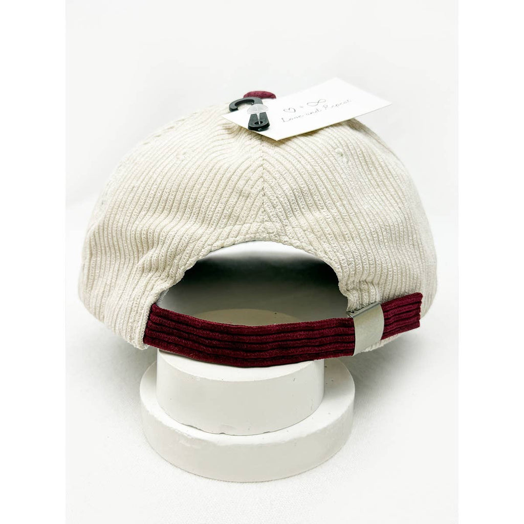 MAMA Embroidered Two Tone Corduroy Baseball Cap