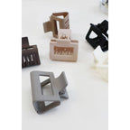 3-Pcs Neutral Color Mini Rectangle Hair Claw Set