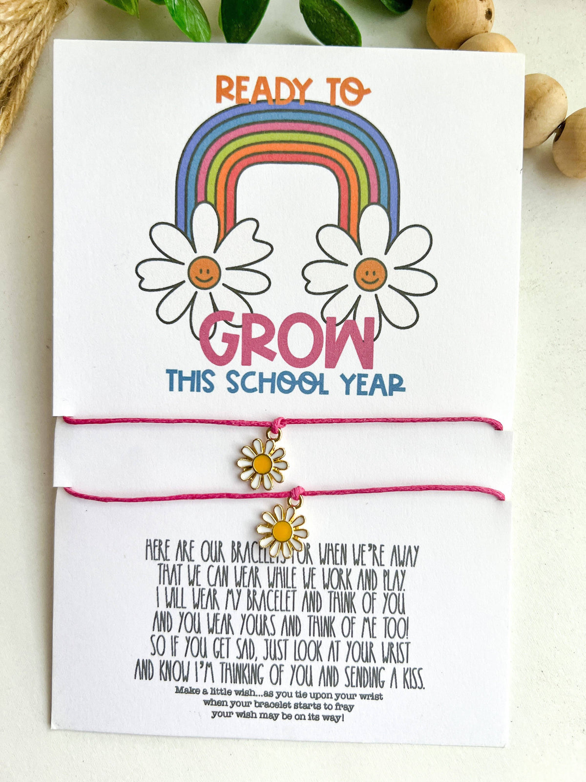 🌼 Ready to Grow This School Year Bracelet Set 🌈  Mommy & Me
