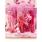 Cute Bow Charm Keychain with Scented Lip Gloss Set