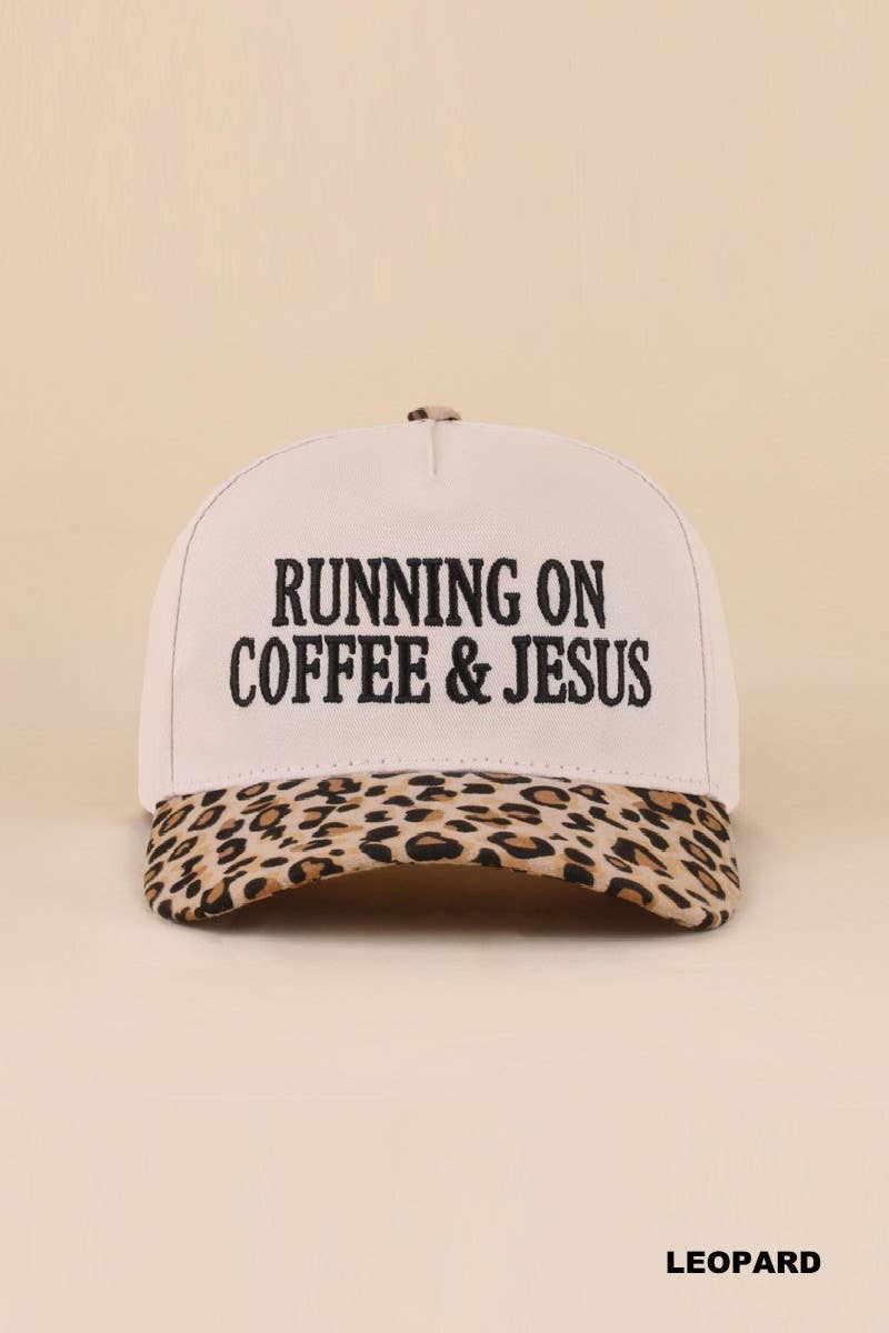 Running On Coffee &amp; Jesus Two Tone Cotton Hat